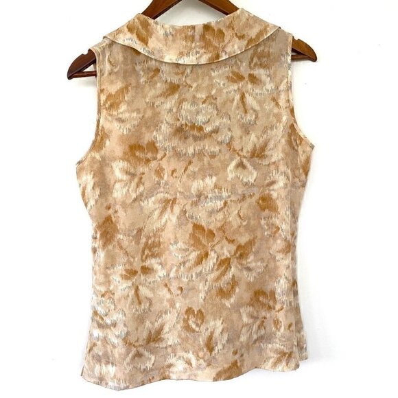 Talbots sleeveless top with v-neckline and ruffles in ๐ฏ silk - Picture 3 of 5